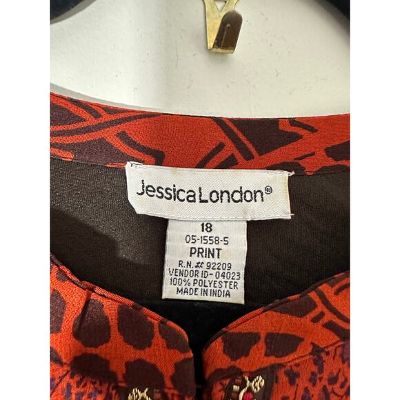 Jessica London Maxi Lagenlook Bohemian‎ Boho Dress 18 Plus Print Purple Ombr Red - Picture 8 of 9